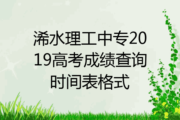 浠水理工中专2019高考成绩查询时间表格式