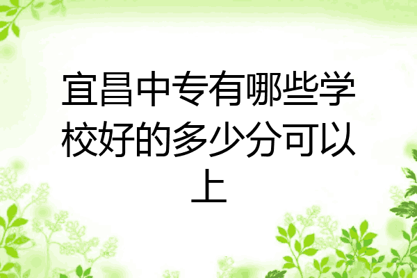 宜昌中专有哪些学校好的多少分可以上