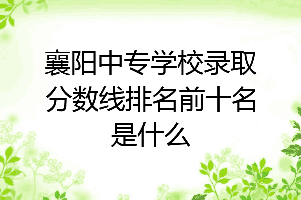 襄阳中专学校录取分数线排名前十名是什么