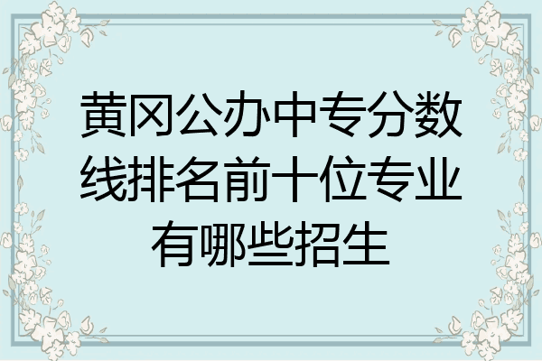 黄冈公办中专分数线排名前十位专业有哪些招生