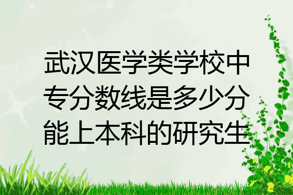 武汉医学类学校中专分数线是多少分能上本科的研究生