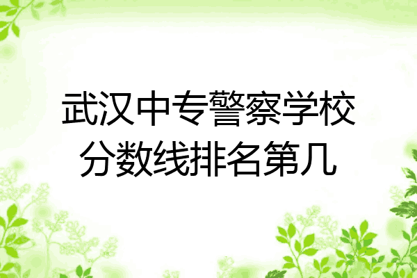 武汉中专警察学校分数线排名第几