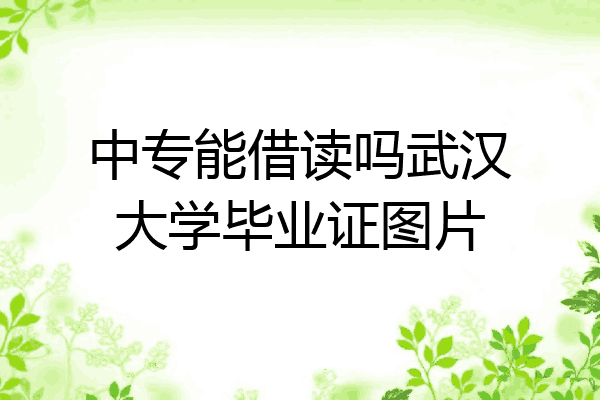 中专能借读吗武汉大学毕业证图片