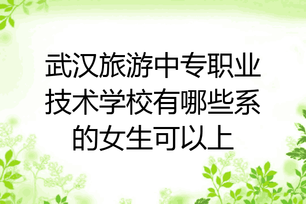 武汉旅游中专职业技术学校有哪些系的女生可以上