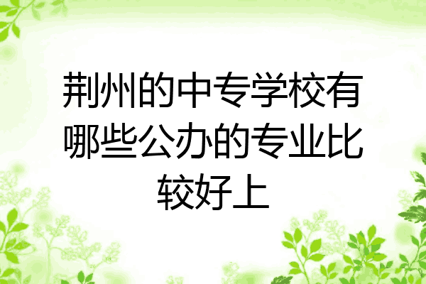 荆州的中专学校有哪些公办的专业比较好上