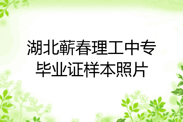 湖北蕲春理工中专毕业证样本照片