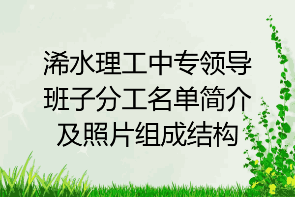 浠水理工中专领导班子分工名单简介及照片组成结构