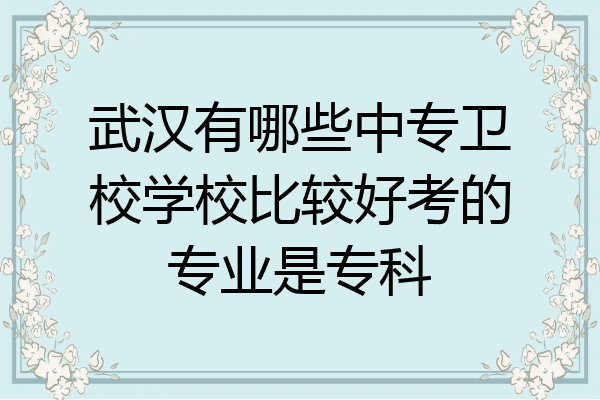 武汉有哪些中专卫校学校比较好考的专业是专科