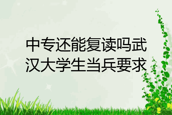 中专还能复读吗武汉大学生当兵要求