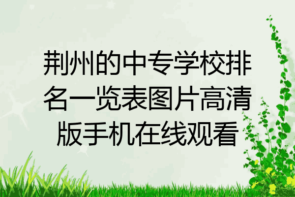 荆州的中专学校排名一览表图片高清版手机在线观看