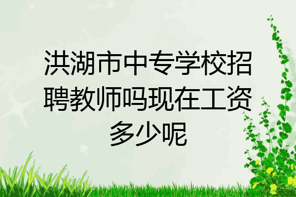 洪湖市中专学校招聘教师吗现在工资多少呢