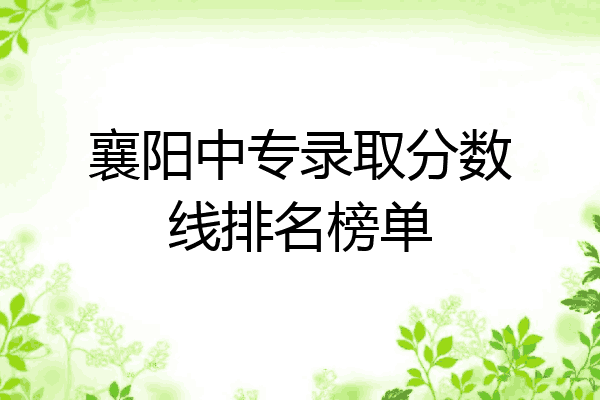 襄阳中专录取分数线排名榜单