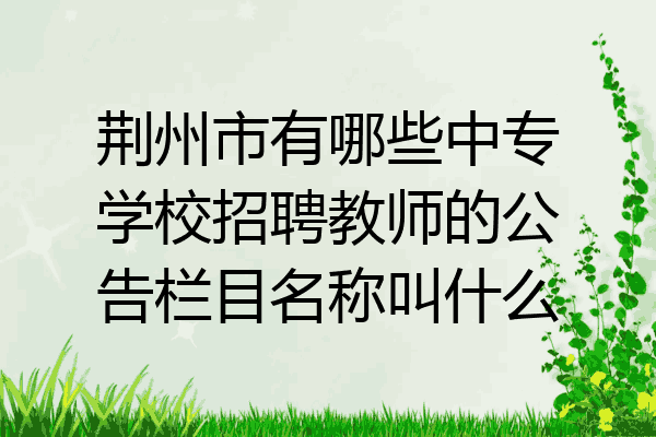 荆州市有哪些中专学校招聘教师的公告栏目名称叫什么