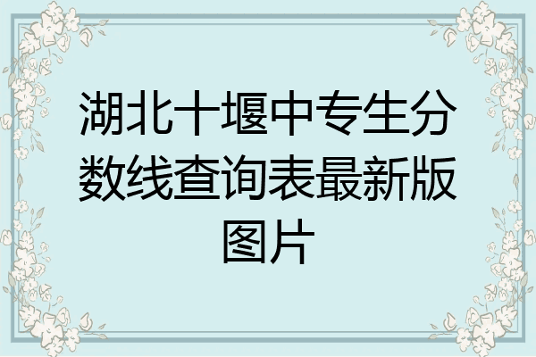 湖北十堰中专生分数线查询表最新版图片