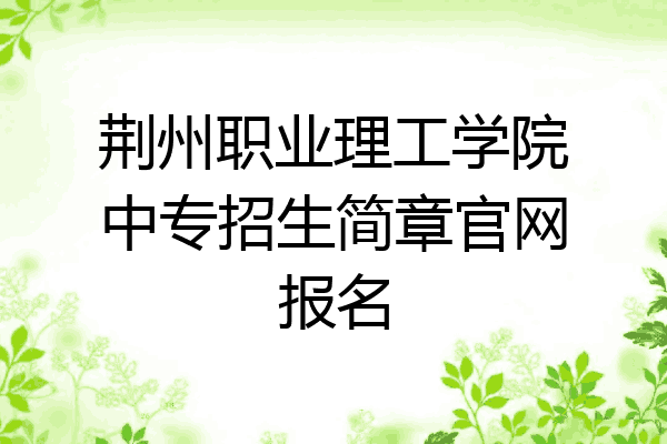 荆州职业理工学院中专招生简章官网报名
