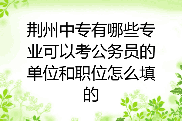 荆州中专有哪些专业可以考公务员的单位和职位怎么填的