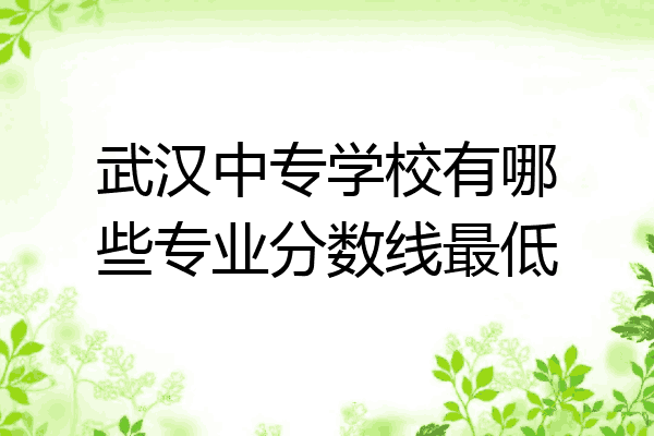武汉中专学校有哪些专业分数线最低