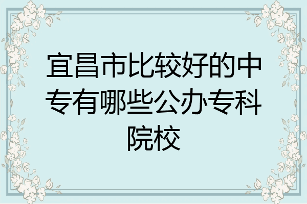 宜昌市比较好的中专有哪些公办专科院校