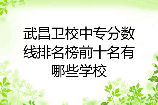 武昌卫校中专分数线排名榜前十名有哪些学校