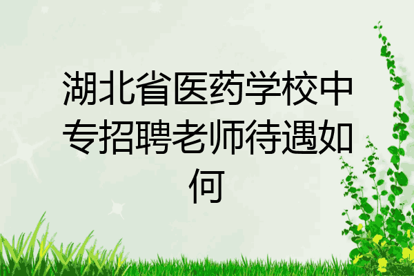 湖北省医药学校中专招聘老师待遇如何