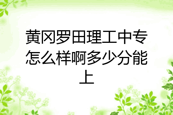 黄冈罗田理工中专怎么样啊多少分能上