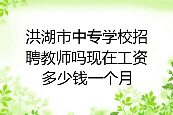 洪湖市中专学校招聘教师吗现在工资多少钱一个月
