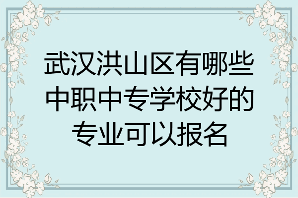 武汉洪山区有哪些中职中专学校好的专业可以报名