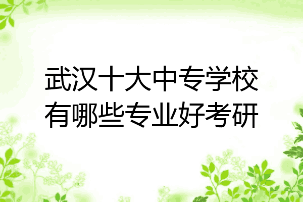 武汉十大中专学校有哪些专业好考研