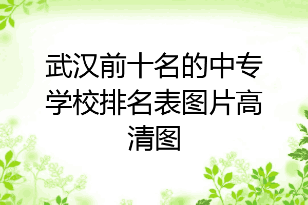 武汉前十名的中专学校排名表图片高清图