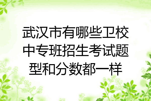 武汉市有哪些卫校中专班招生考试题型和分数都一样