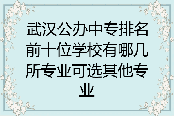 武汉公办中专排名前十位学校有哪几所专业可选其他专业