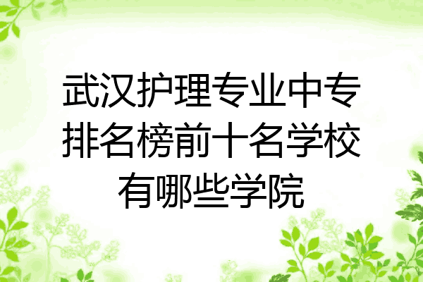 武汉护理专业中专排名榜前十名学校有哪些学院
