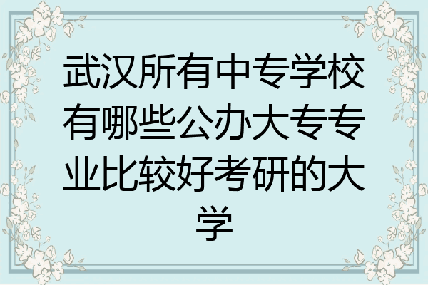 武汉所有中专学校有哪些公办大专专业比较好考研的大学