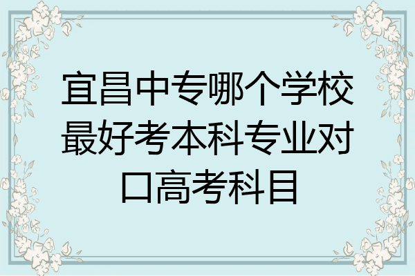 宜昌中专哪个学校最好考本科专业对口高考科目