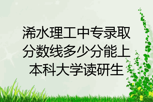 浠水理工中专录取分数线多少分能上本科大学读研生