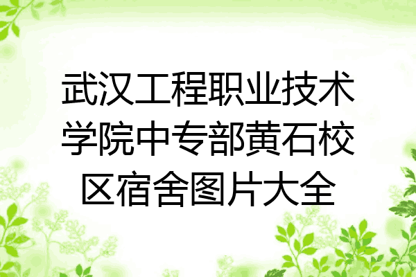 武汉工程职业技术学院中专部黄石校区宿舍图片大全
