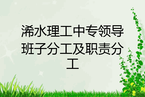 浠水理工中专领导班子分工及职责分工