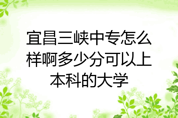 宜昌三峡中专怎么样啊多少分可以上本科的大学