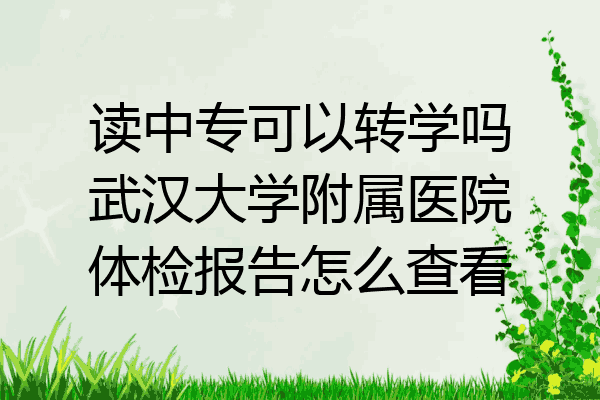 读中专可以转学吗武汉大学附属医院体检报告怎么查看