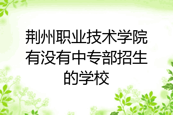 荆州职业技术学院有没有中专部招生的学校