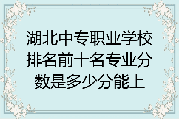 湖北中专职业学校排名前十名专业分数是多少分能上