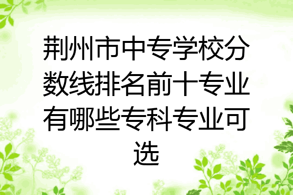 荆州市中专学校分数线排名前十专业有哪些专科专业可选