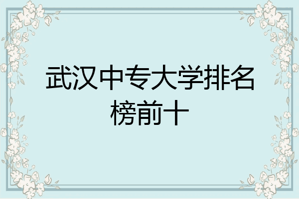 武汉中专大学排名榜前十