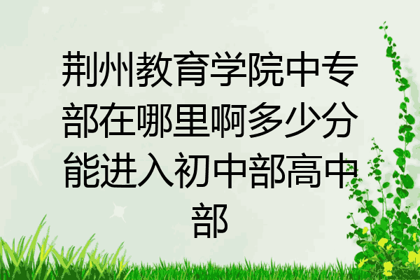 荆州教育学院中专部在哪里啊多少分能进入初中部高中部