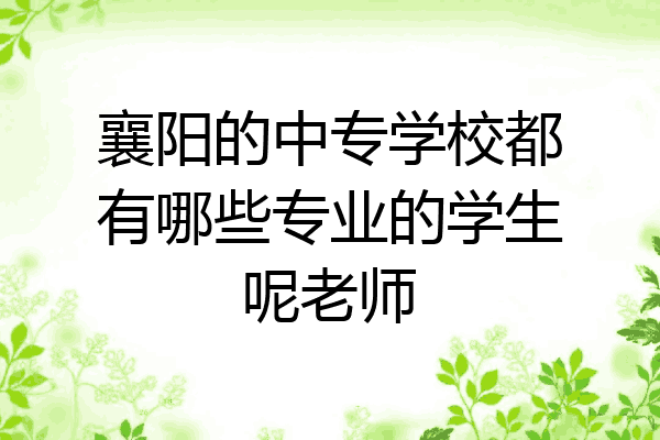 襄阳的中专学校都有哪些专业的学生呢老师