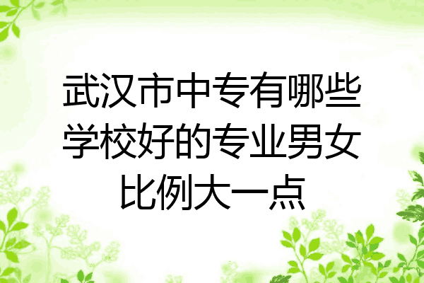 武汉市中专有哪些学校好的专业男女比例大一点