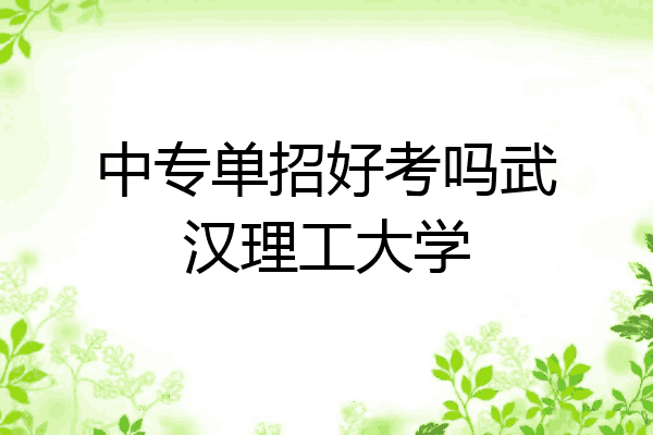 中专单招好考吗武汉理工大学