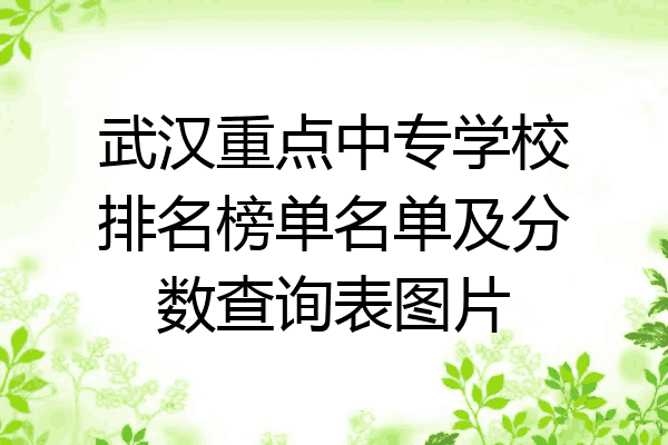 武汉重点中专学校排名榜单名单及分数查询表图片