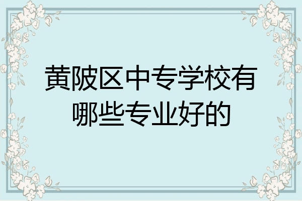 黄陂区中专学校有哪些专业好的