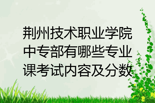 荆州技术职业学院中专部有哪些专业课考试内容及分数